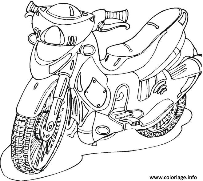 Coloriage Motocyclette 43 Dessin à Imprimer