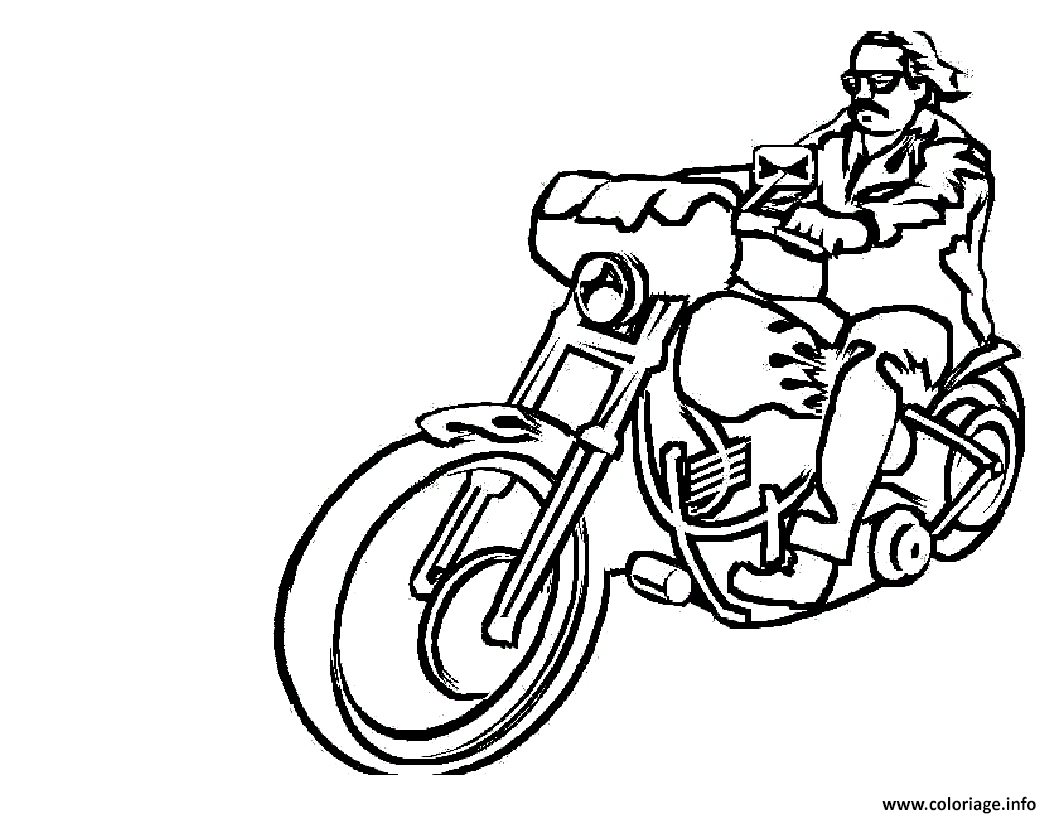 Dessin motocyclette 19 Coloriage Gratuit à Imprimer