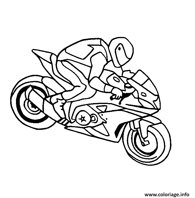 Coloriage Motocyclette 23 Dessin à Imprimer