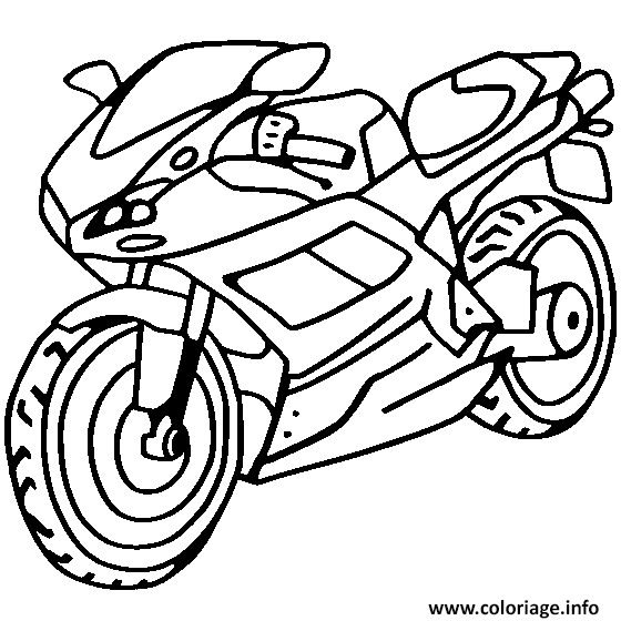 Dessin motocyclette 44 Coloriage Gratuit à Imprimer