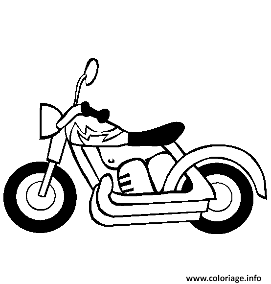 Coloriage Motocyclette Moto Simple Facile Dessin à Imprimer