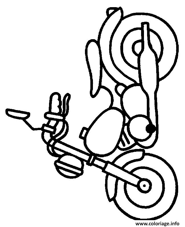 Dessin moto facile 63 Coloriage Gratuit à Imprimer