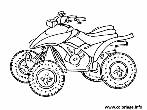 Dessin moto quad Coloriage Gratuit à Imprimer