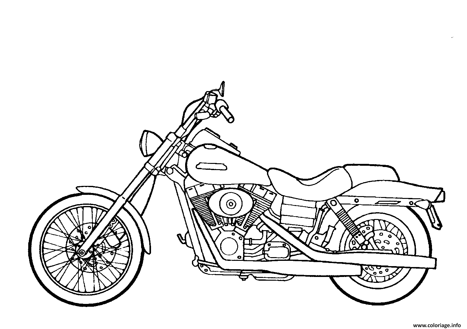 Coloriage Motocyclette 3 Dessin à Imprimer