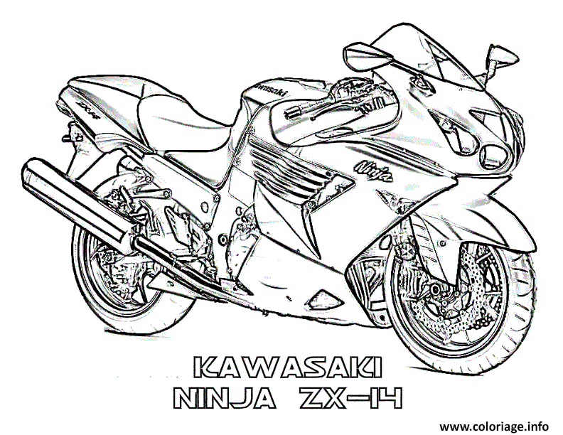 Coloriage Moto Ninja Dessin Moto A Imprimer
