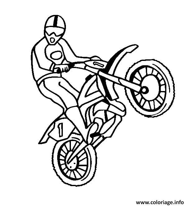 Dessin motocross 15 Coloriage Gratuit à Imprimer