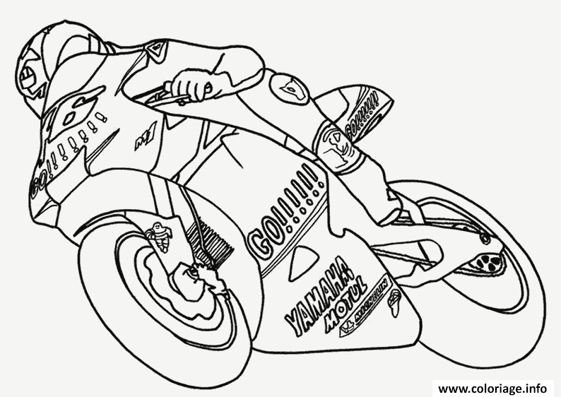 Dessin moto de course 18 Coloriage Gratuit à Imprimer