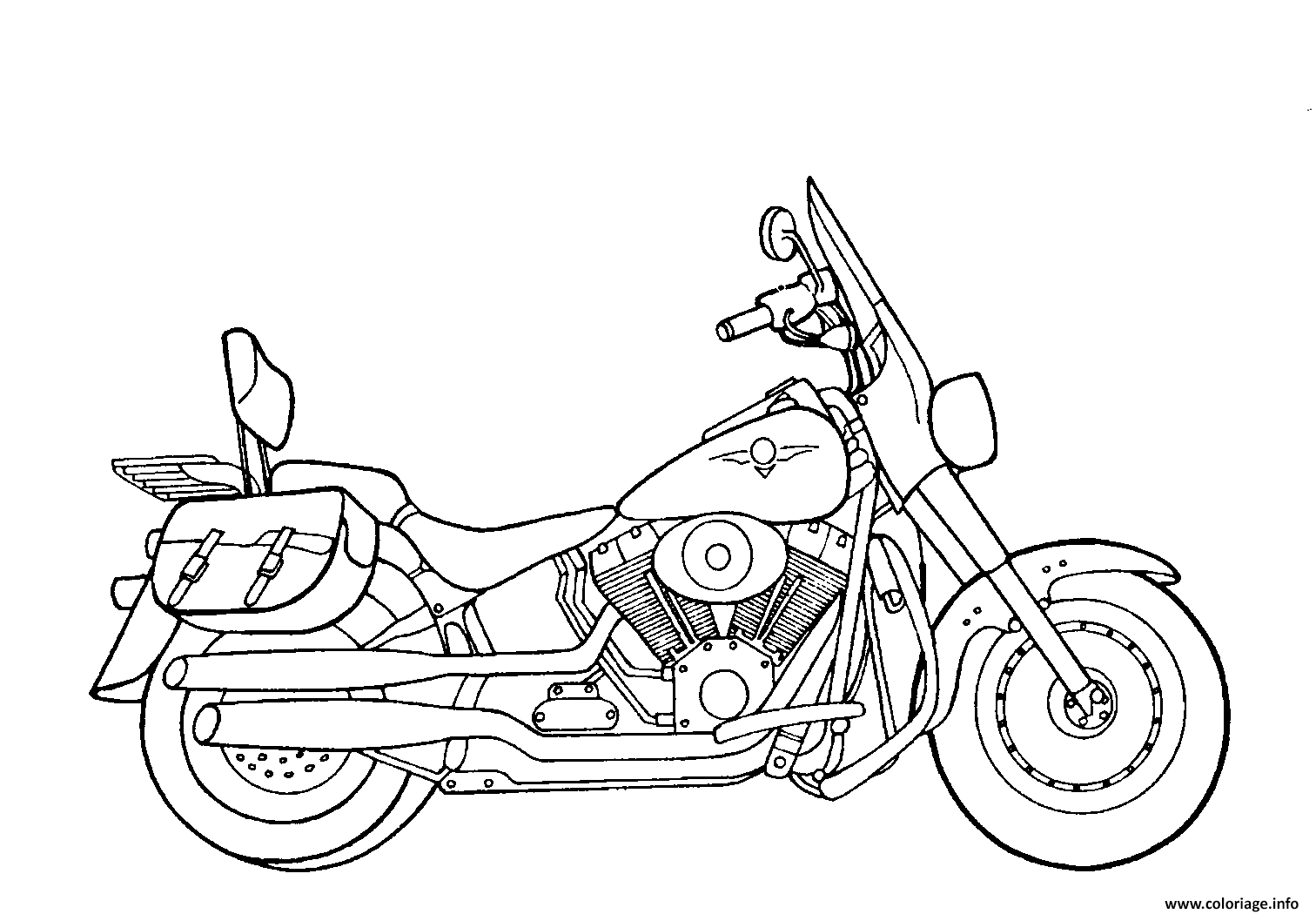 Coloriage Motocyclette 11 Dessin à Imprimer