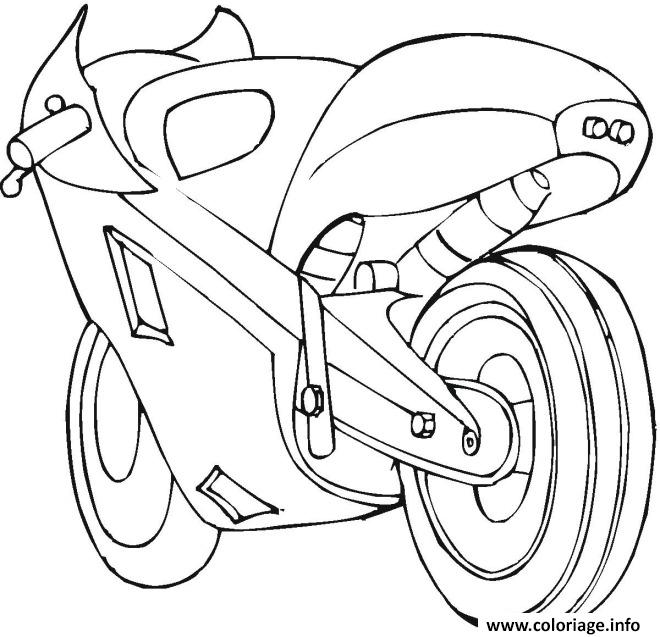 Dessin motocyclette 15 Coloriage Gratuit à Imprimer