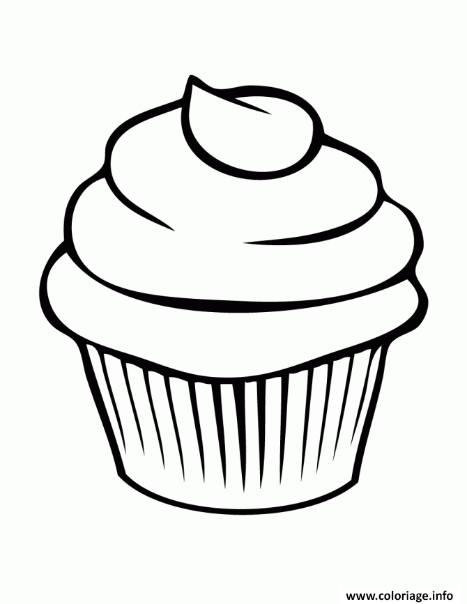 Dessin cupcake simple facile Coloriage Gratuit à Imprimer