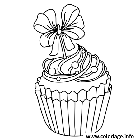 Dessin cupcake festif a devorer Coloriage Gratuit à Imprimer