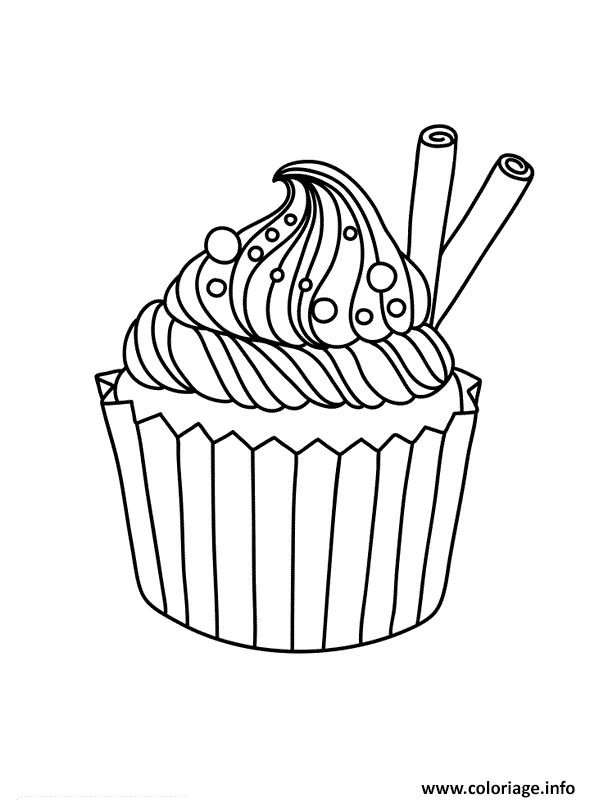 Dessin cupcake vintage Coloriage Gratuit à Imprimer