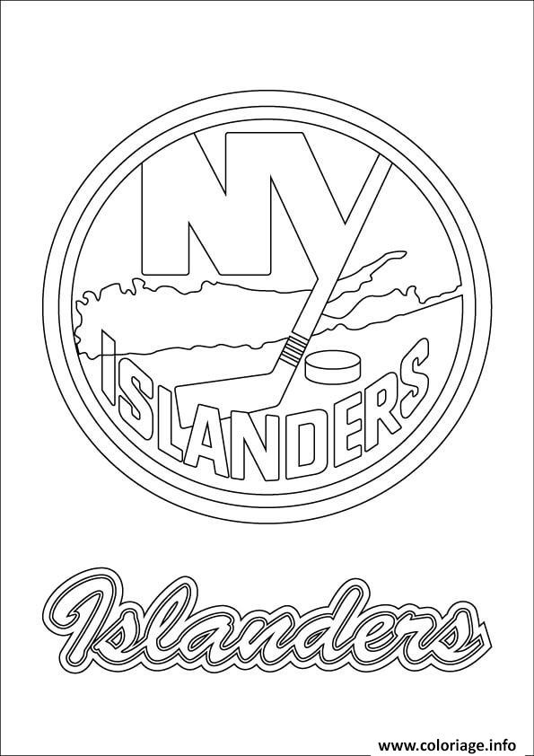 Coloriage New York Islanders Logo Lnh Nhl Hockey Sport Dessin à Imprimer