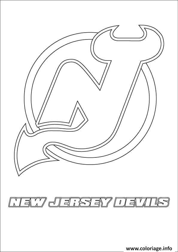 Dessin new jersey devils logo lnh nhl hockey sport Coloriage Gratuit à Imprimer