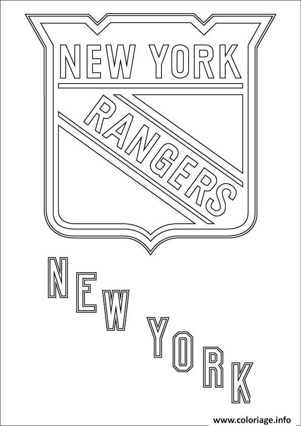 Coloriage New York Rangers Logo Lnh Nhl Hockey Sport Dessin à Imprimer