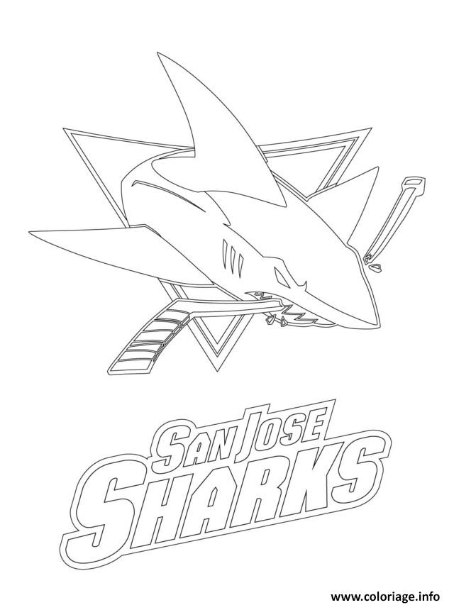 Coloriage San Jose Sharks Logo Lnh Nhl Hockey Sport Dessin à Imprimer