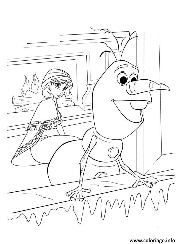 Coloriage Olaf Et Elsa Dessin Olaf à imprimer