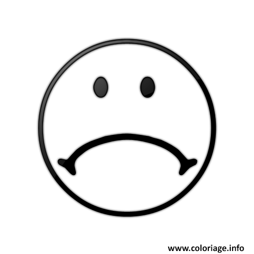 Dessin triste sourirey emoji face Coloriage Gratuit à Imprimer