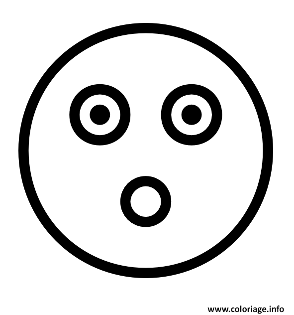 Dessin Flashed emoji face outline Coloriage Gratuit à Imprimer