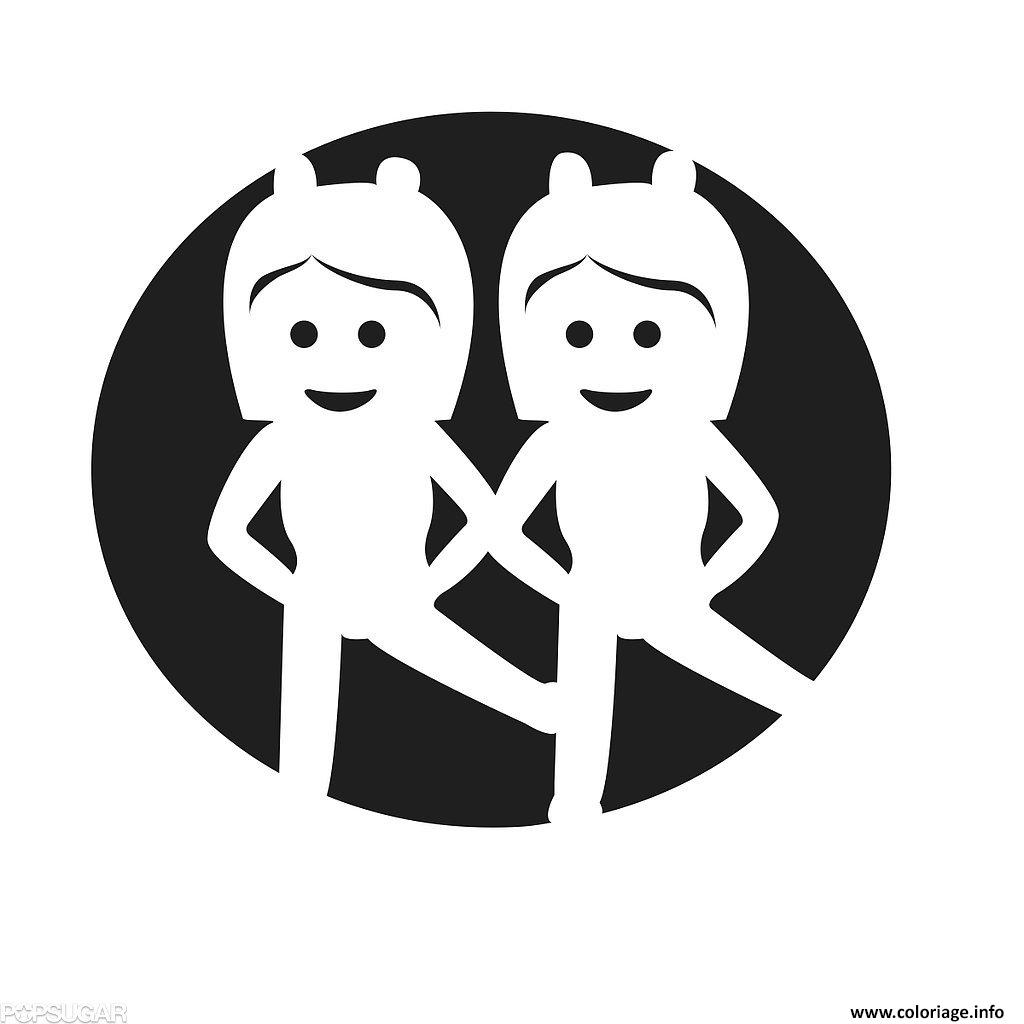Dessin dance Twins Emoji Coloriage Gratuit à Imprimer
