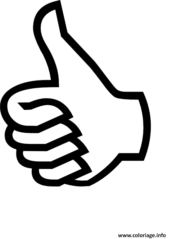 Dessin Thumbs Up emoji Coloriage Gratuit à Imprimer