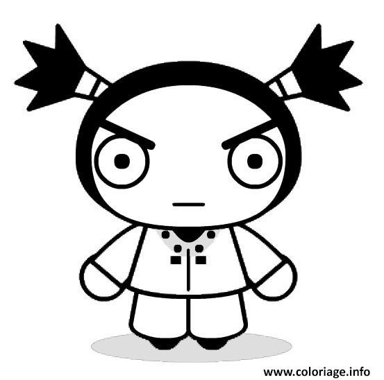 Dessin pucca emoji Coloriage Gratuit à Imprimer