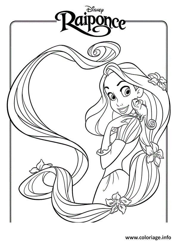 Coloriage princesse disney raiponce 2 - JeColorie.com