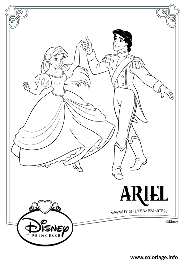 Coloriage Princesse Disney Ariel 2 Dessin à Imprimer