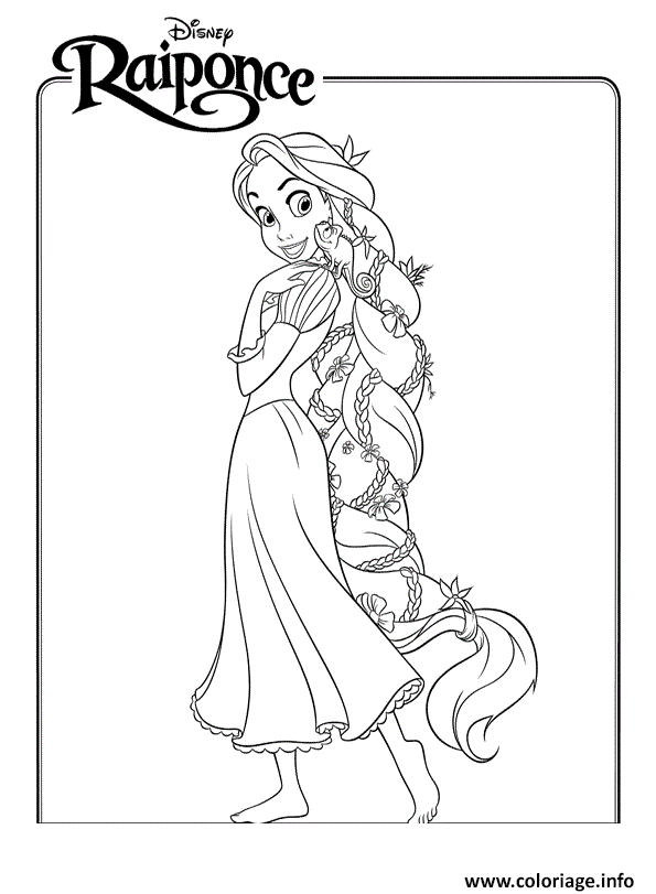 Coloriage Princesse Raiponce Disney - télécharger et imprimer gratuit sur