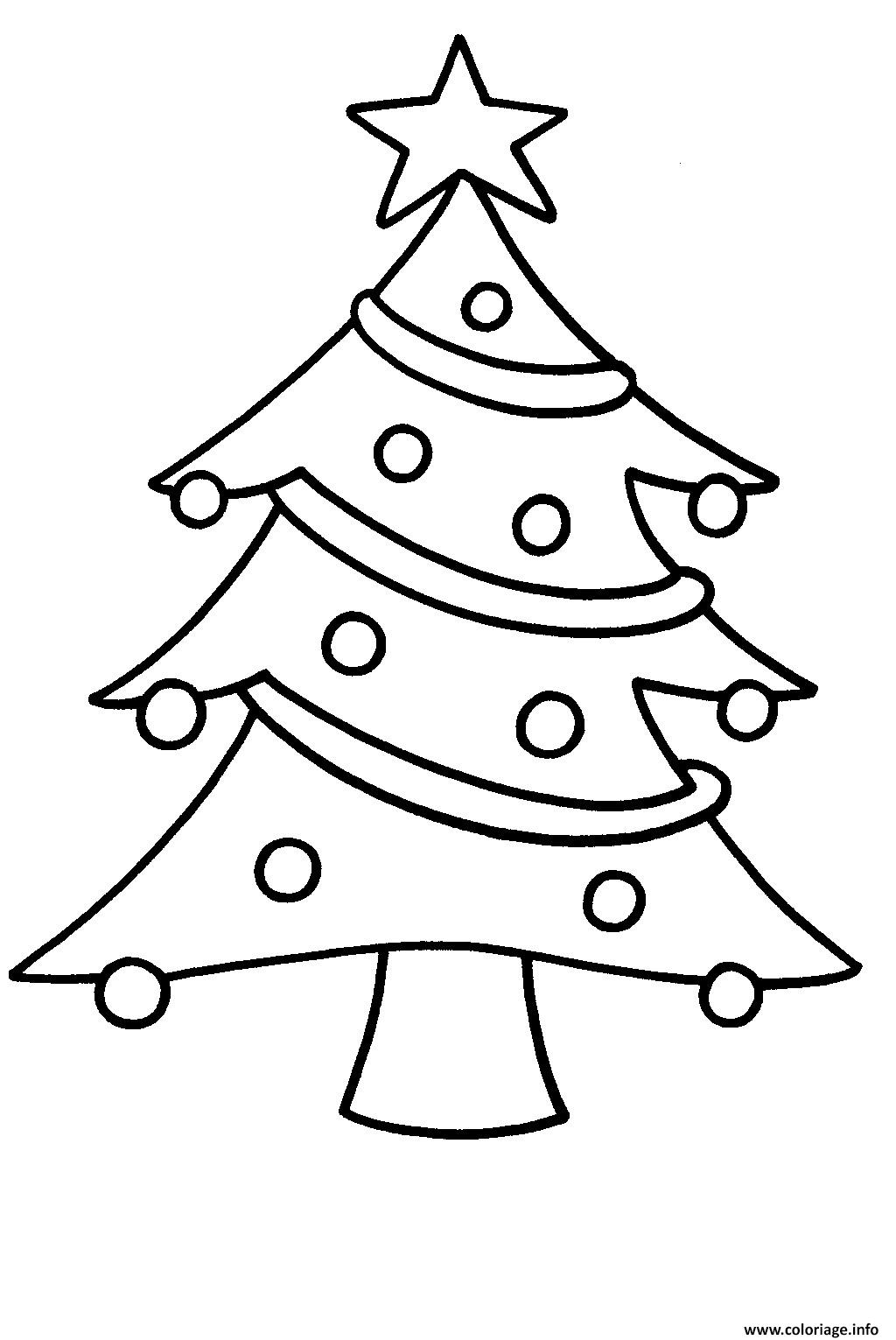 Coloriage Sapin De Noel Facile Pour Enfants dessin