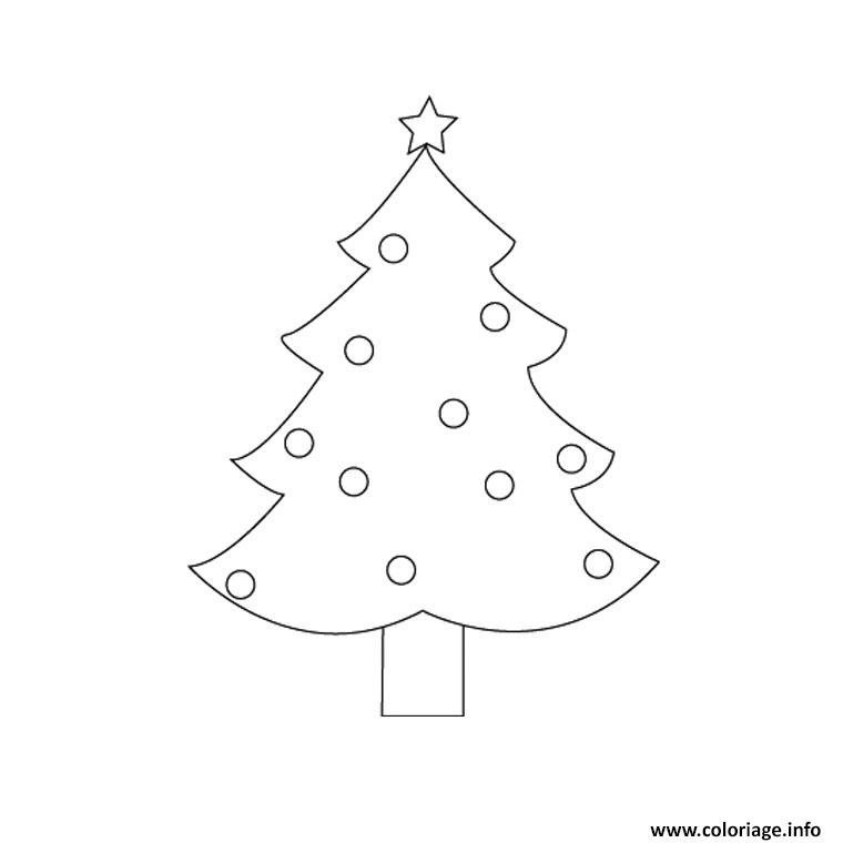 Coloriage sapin de noel simple maternelle enfant - JeColorie.com