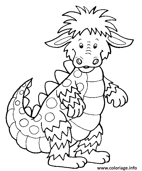 Dessin dragon facile maternelle Coloriage Gratuit à Imprimer