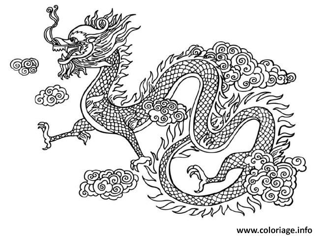 Coloriage Dragon Chinois Chine Dessin à Imprimer
