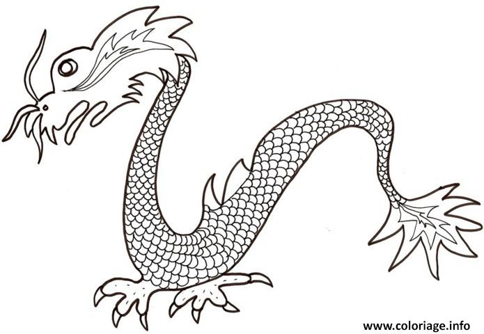 Dessin dragon chinois simple Coloriage Gratuit à Imprimer