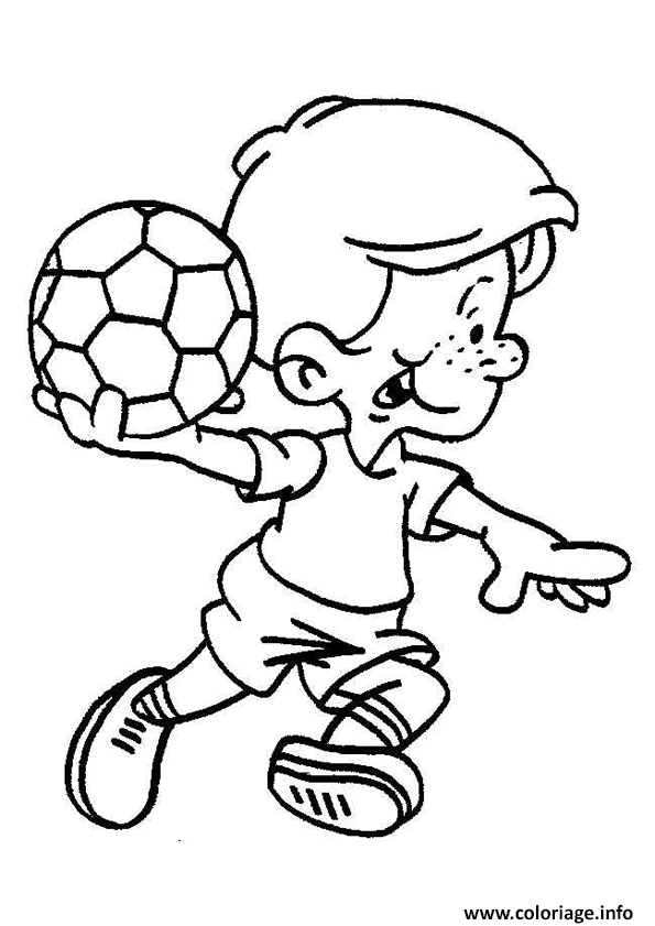 Coloriage Footballeur Foot Enfant Ballon Dessin à Imprimer
