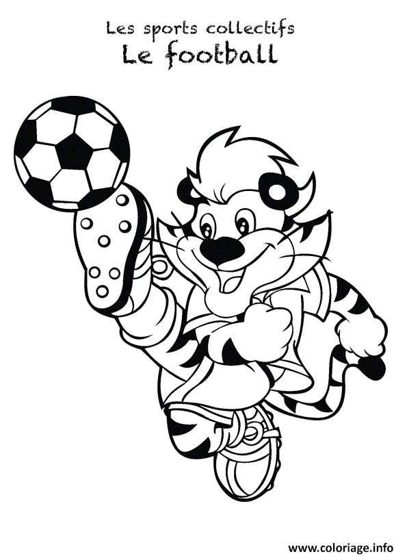 Coloriage Footballeur Foot Sport Collectif Football 7 Lion Dessin
