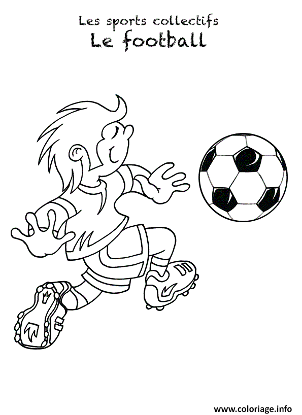 Coloriage Footballeur Foot Sport Collectif Football 9 Enfant Dessin à Imprimer