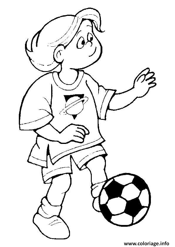 Coloriage footballeur foot enfant - JeColorie.com