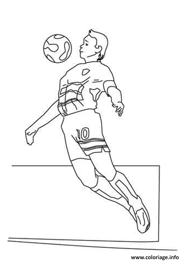 Coloriage Footballeur Foot Football Ballon Dessin Footballeur à imprimer