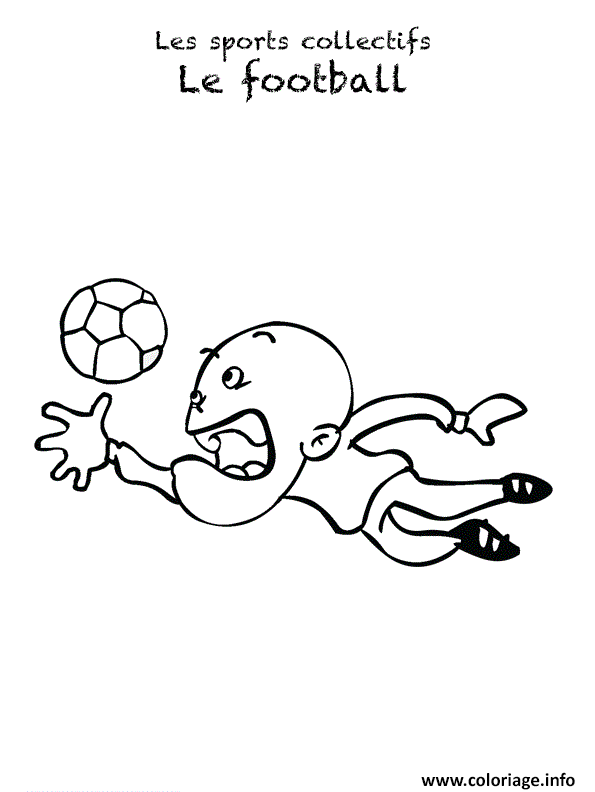 Dessin footballeur foot sport collectif football gardien de foot Coloriage Gratuit à Imprimer