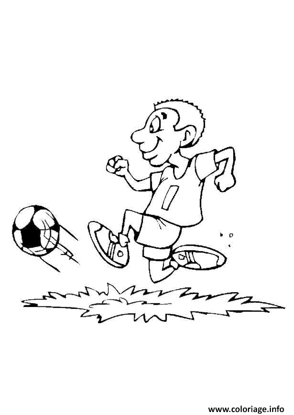 Dessin footballeur foot vres les buts joueur numero 1 Coloriage Gratuit à Imprimer