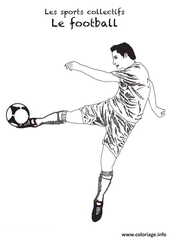 Coloriage Footballeur Foot Sport Collectif Football Dessin à Imprimer