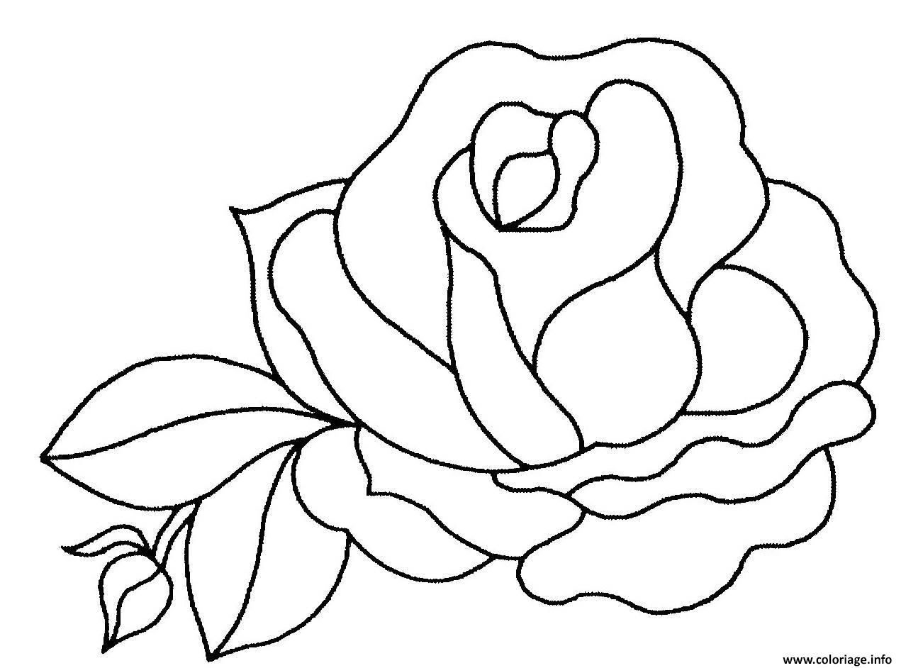 Dessin fleur de rose Coloriage Gratuit à Imprimer