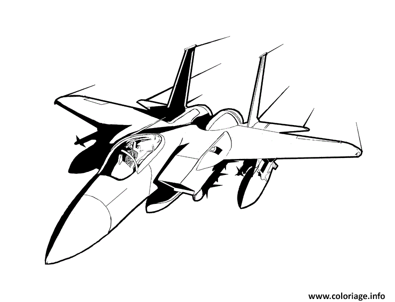 Coloriage Avion De Chasse 1 Dessin Avion à imprimer