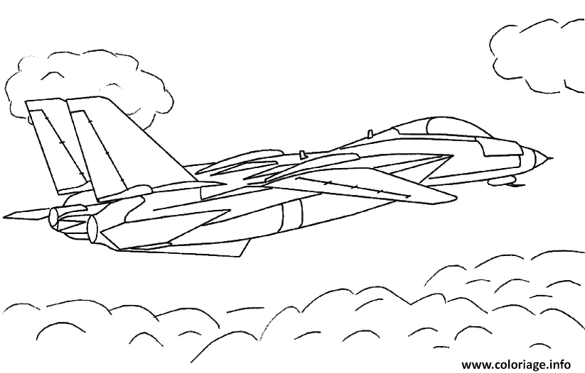 Coloriage avion de chasse 9  JeColorie.com