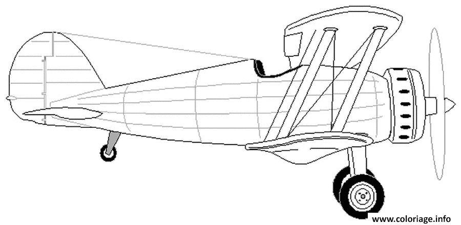 Dessin avion de profil Coloriage Gratuit à Imprimer