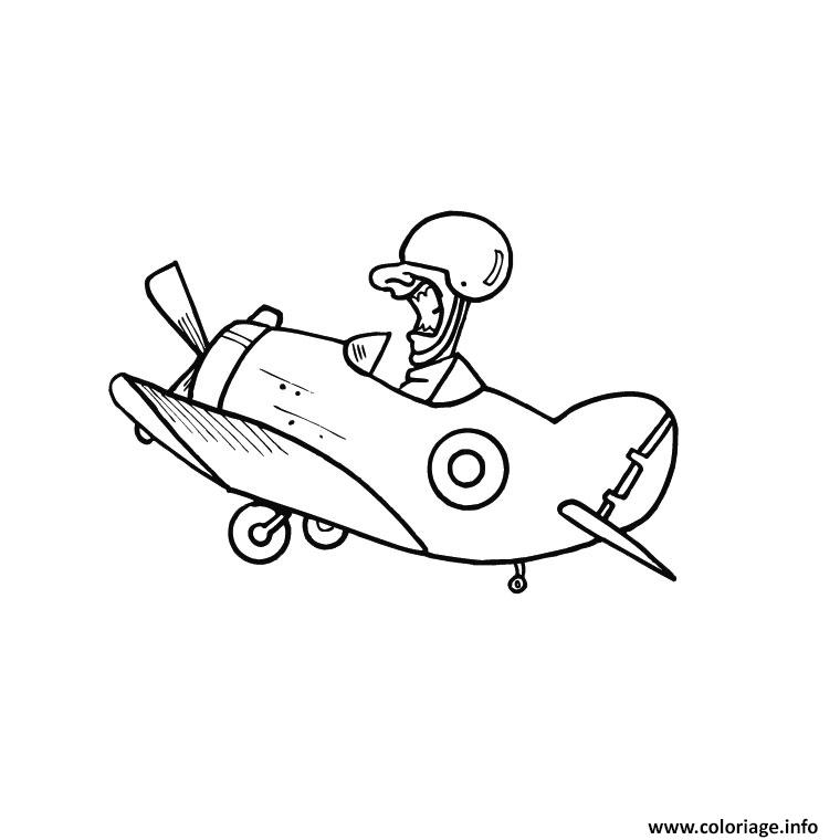 Coloriage avion militaire - JeColorie.com