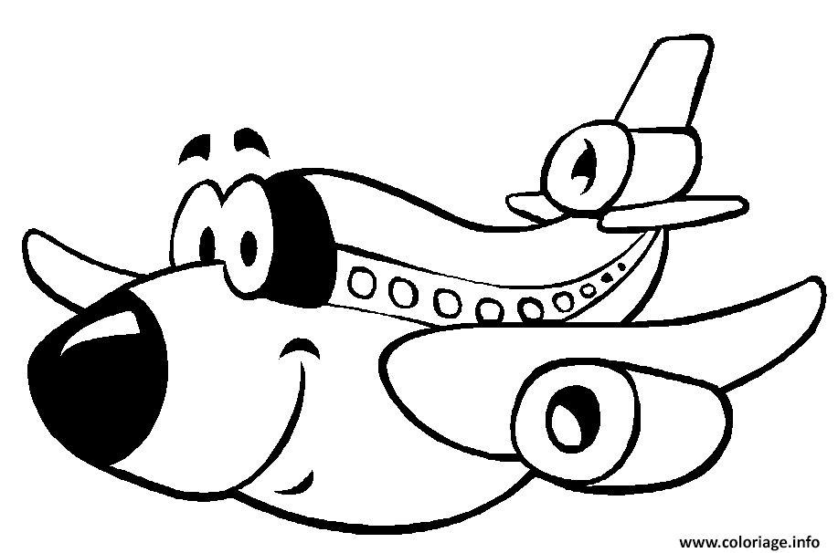 Dessin avion personnage Coloriage Gratuit à Imprimer