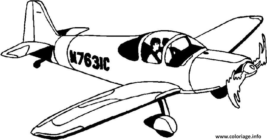 Dessin avion N763IC Coloriage Gratuit à Imprimer