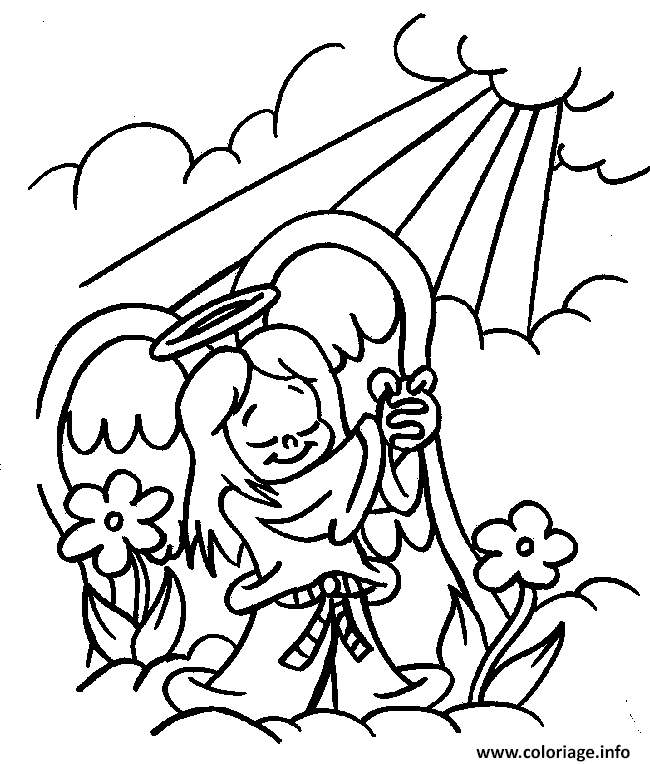 Dessin ange de noel 37 Coloriage Gratuit à Imprimer